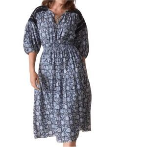 St Roche Floral Print Midi Dress(Size O)